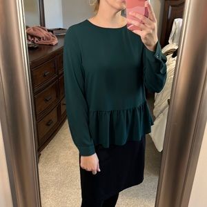 Green Peplum Dressy Top